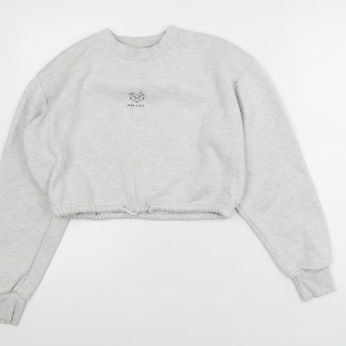 Pink Soda Girls Grey Crew Neck Logo Sweatshirt 13-14 Years