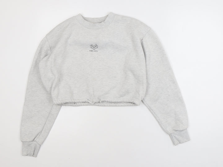 Pink Soda Girls Grey Crew Neck Logo Sweatshirt 13-14 Years