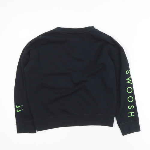Nike Boys Black Graphic Pullover Sweatshirt Size Small 128-137cm