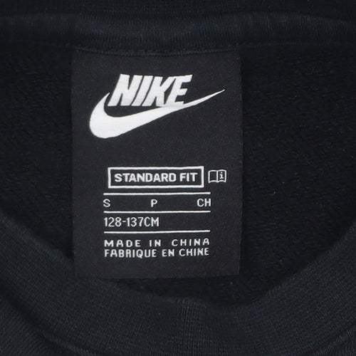 Nike Boys Black Graphic Pullover Sweatshirt Size Small 128-137cm