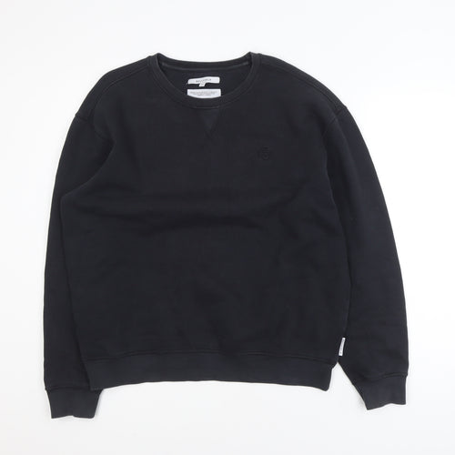 Bellfield Men's Black Medium Pullover Sweatshirt Regular Fit