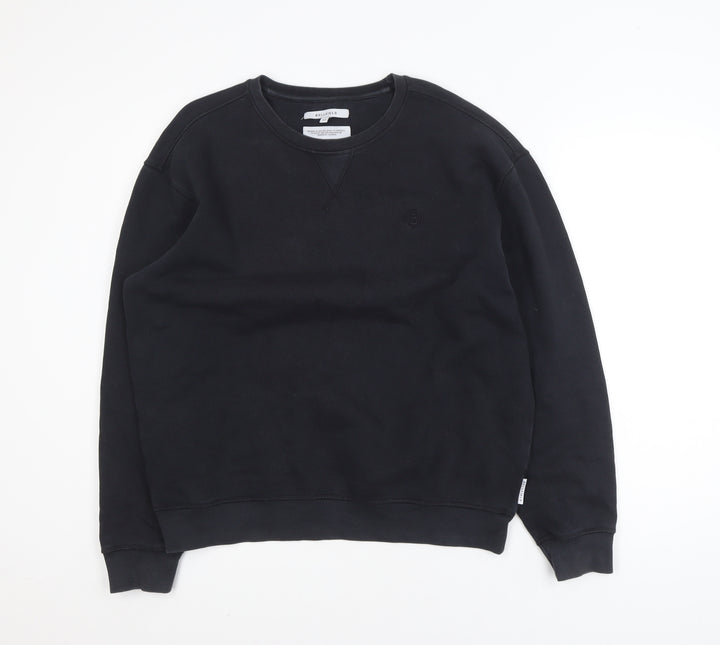 Bellfield Men's Black Medium Pullover Sweatshirt Regular Fit