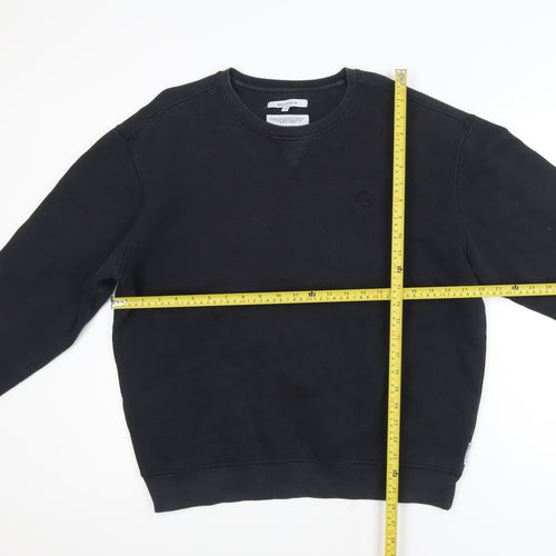 Bellfield Men's Black Medium Pullover Sweatshirt Regular Fit