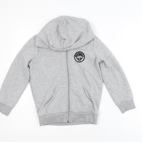 Hype Boys Grey Full Zip Hoodie Size 7 Years Cotton Blend Casual