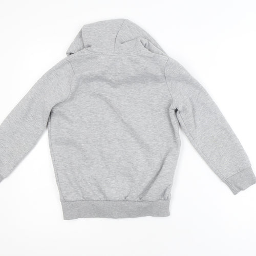 Hype Boys Grey Full Zip Hoodie Size 7 Years Cotton Blend Casual