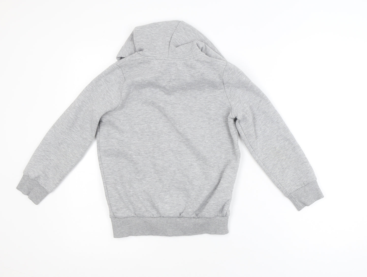 Hype Boys Grey Full Zip Hoodie Size 7 Years Cotton Blend Casual
