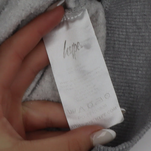 Hype Boys Grey Full Zip Hoodie Size 7 Years Cotton Blend Casual