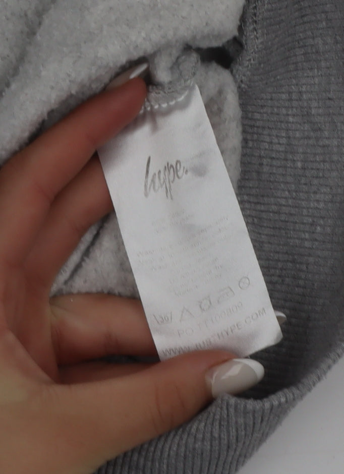 Hype Boys Grey Full Zip Hoodie Size 7 Years Cotton Blend Casual