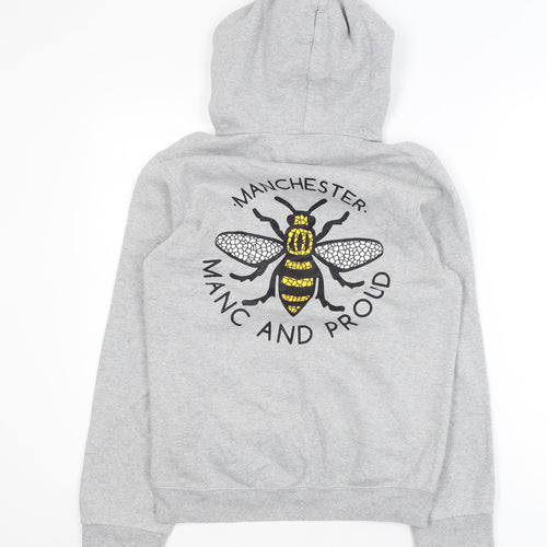 Printopolis Men’s Grey Manc and Proud Pullover Hoodie XS