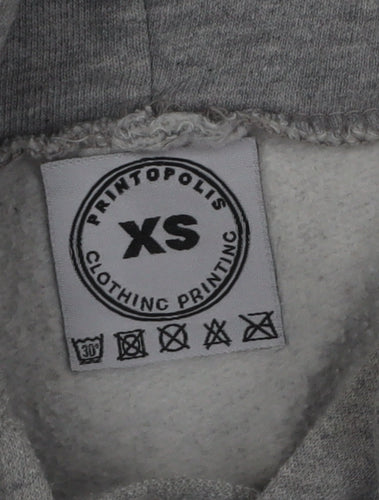 Printopolis Men’s Grey Manc and Proud Pullover Hoodie XS