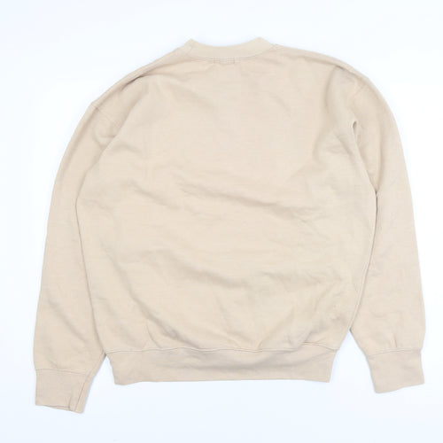 Nasty Gal Womens Beige Portland Graphic Pullover Sweatshirt M