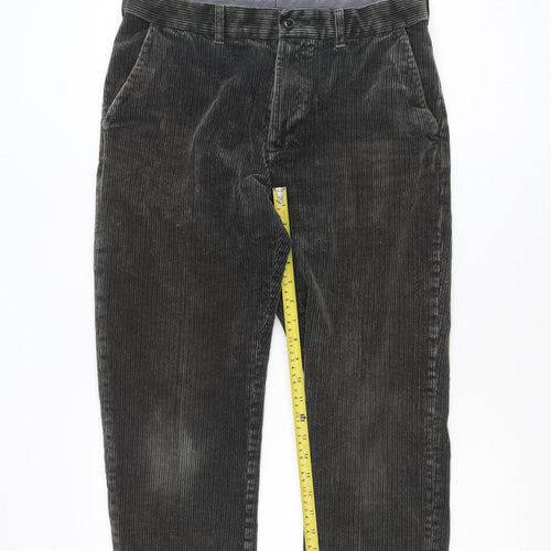 Marks and Spencer Men's Grey Corduroy Regular Fit Trousers 32W 29L