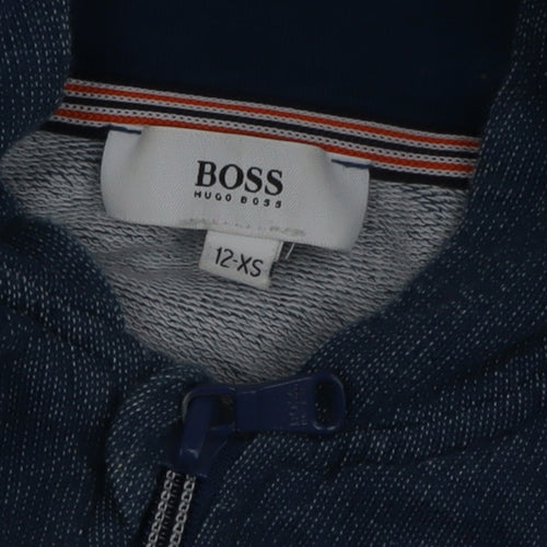 Hugo Boss Men’s Blue Full Zip Hoodie XS Lightweight Cotton
