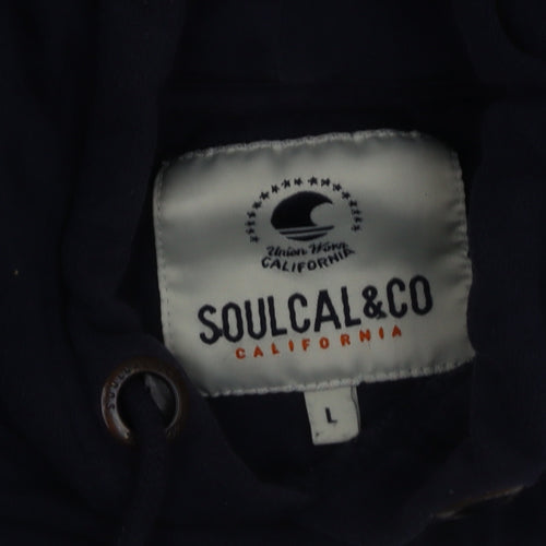 SoulCal & Co Men's Blue Pullover Hoodie Size L Regular Fit