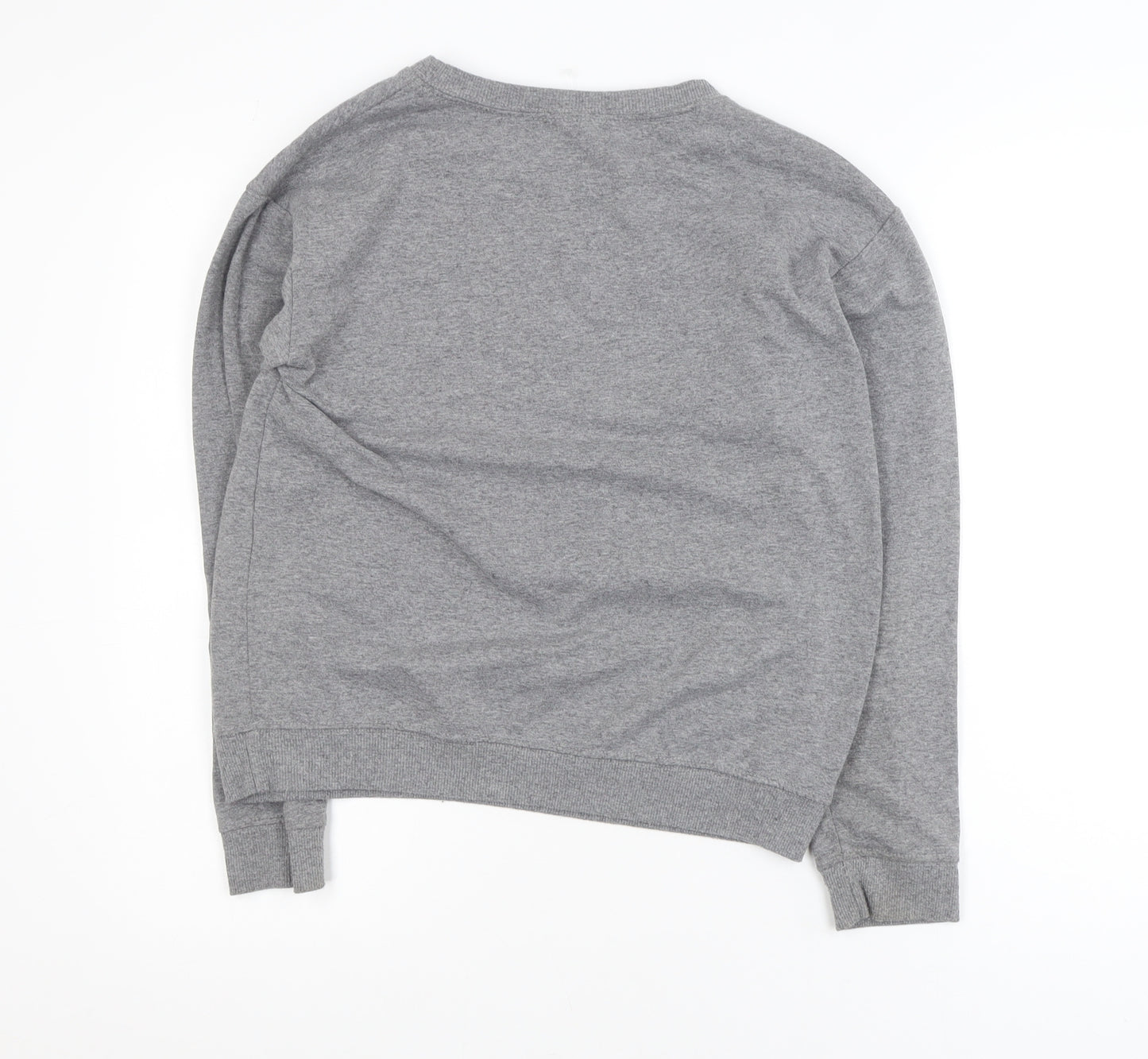 Noco 51 Women Grey L Pullover Sweatshirt Graphic Cotton Blend