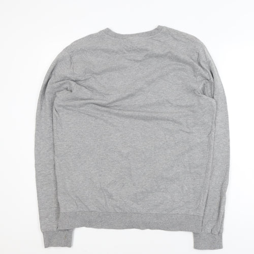 Jack & Jones Men’s Grey L Pullover Sweatshirt Crew Neck Logo
