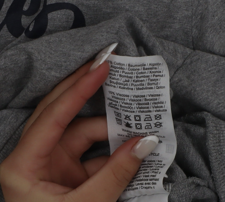 Jack & Jones Men’s Grey L Pullover Sweatshirt Crew Neck Logo