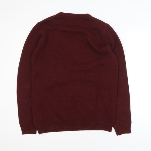 Next Women Burgundy Christmas Polar Bear Pullover Sweatshirt M