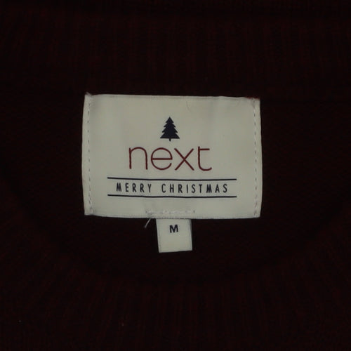 Next Women Burgundy Christmas Polar Bear Pullover Sweatshirt M
