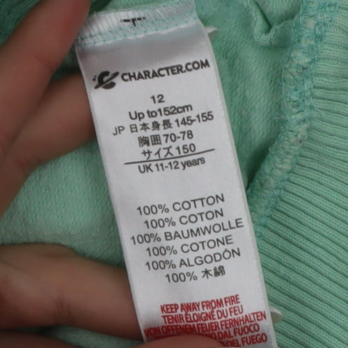 Harry Potter Girls Mint Green Hoodie Size 12 Cotton Hedwig Print