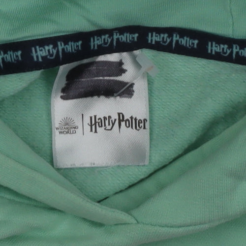 Harry Potter Girls Mint Green Hoodie Size 12 Cotton Hedwig Print