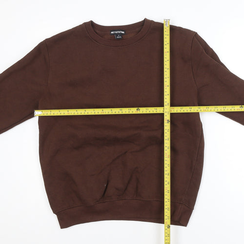 PrettyLittleThing Women Brown Crew Neck Pullover Sweatshirt Size S