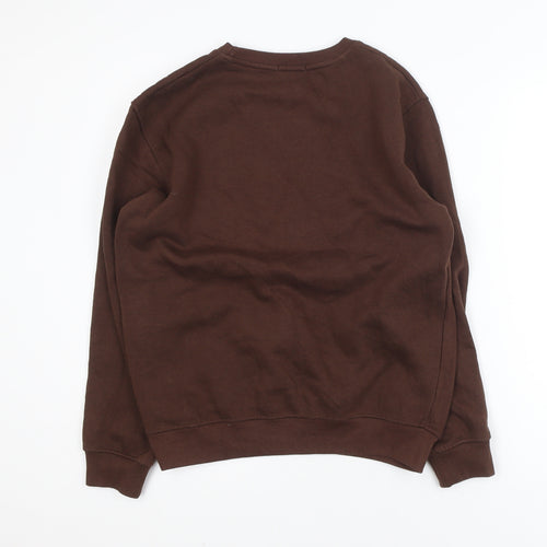 PrettyLittleThing Women Brown Crew Neck Pullover Sweatshirt Size S