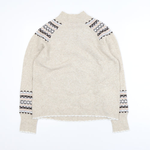 Next Womens Beige Christmas Polar Bear Fair Isle Jumper M