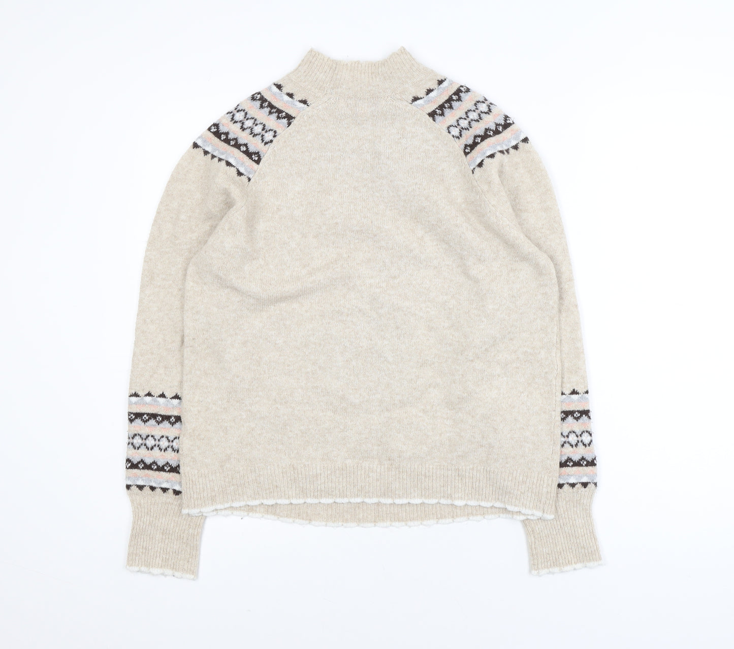 Next Womens Beige Christmas Polar Bear Fair Isle Jumper M