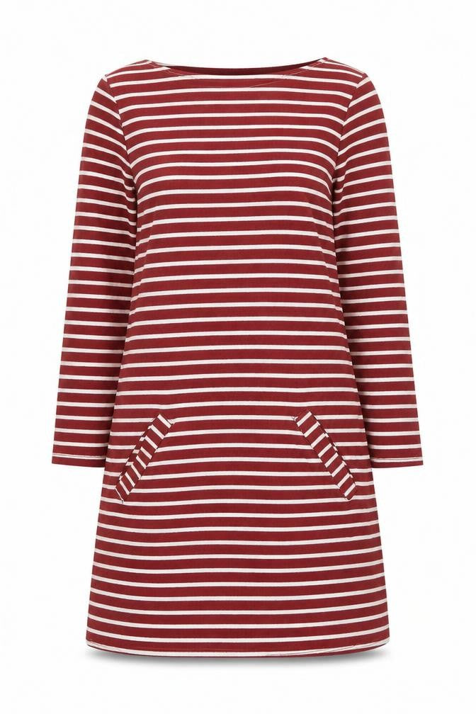 Hollister Womens Red White Striped Knee Length Shift Dress XS
