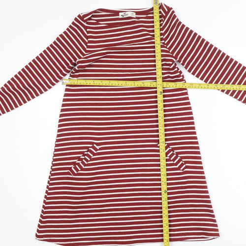 Hollister Womens Red White Striped Knee Length Shift Dress XS