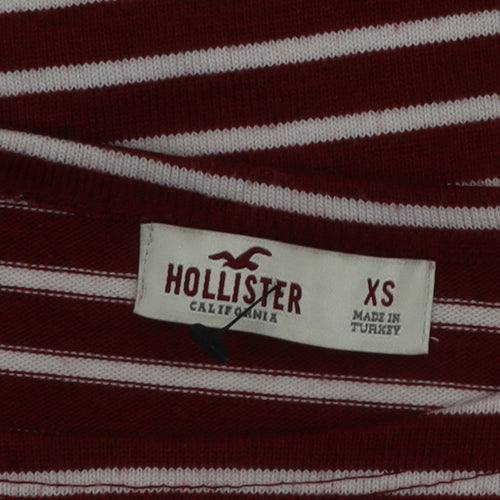 Hollister Womens Red White Striped Knee Length Shift Dress XS