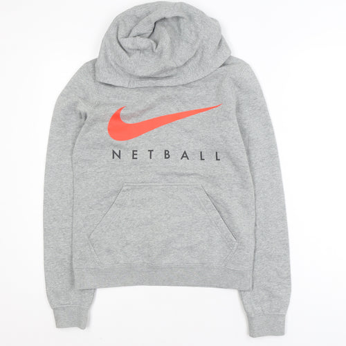 Nike Unisex Grey S Pullover Hoodie Sports Netball Sweatshirt