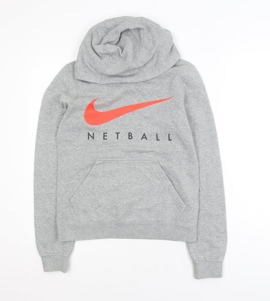 Nike Unisex Grey S Pullover Hoodie Sports Netball Sweatshirt