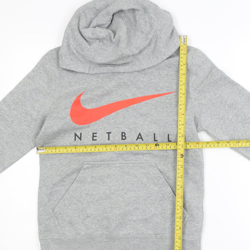 Nike Unisex Grey S Pullover Hoodie Sports Netball Sweatshirt