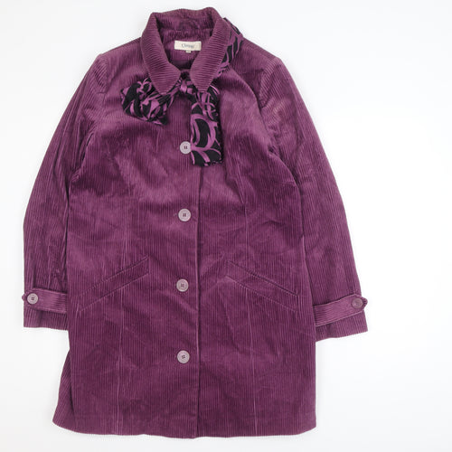 Classic Women's Purple Corduroy Mid-Length Coat Size 16