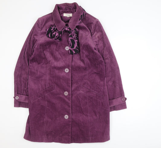Classic Women's Purple Corduroy Mid-Length Coat Size 16