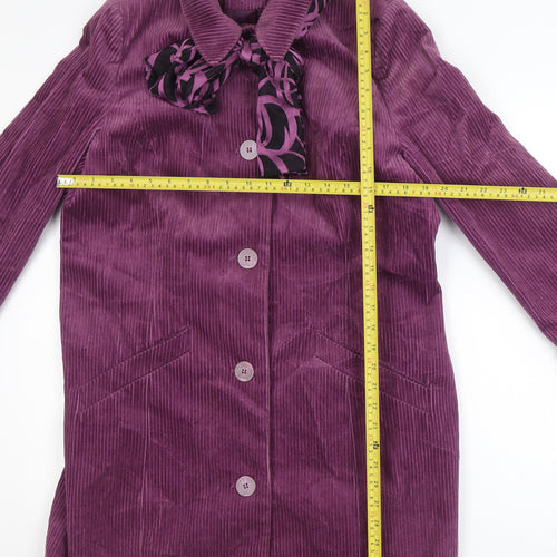Classic Women's Purple Corduroy Mid-Length Coat Size 16