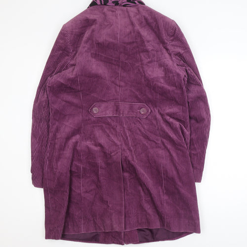 Classic Women's Purple Corduroy Mid-Length Coat Size 16