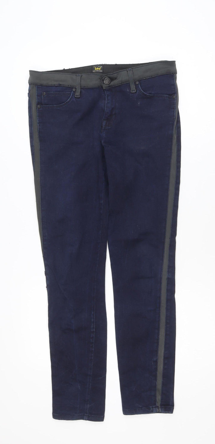 Lee Men's Blue Slim Fit Straight Jeans Size 32 Dark Denim