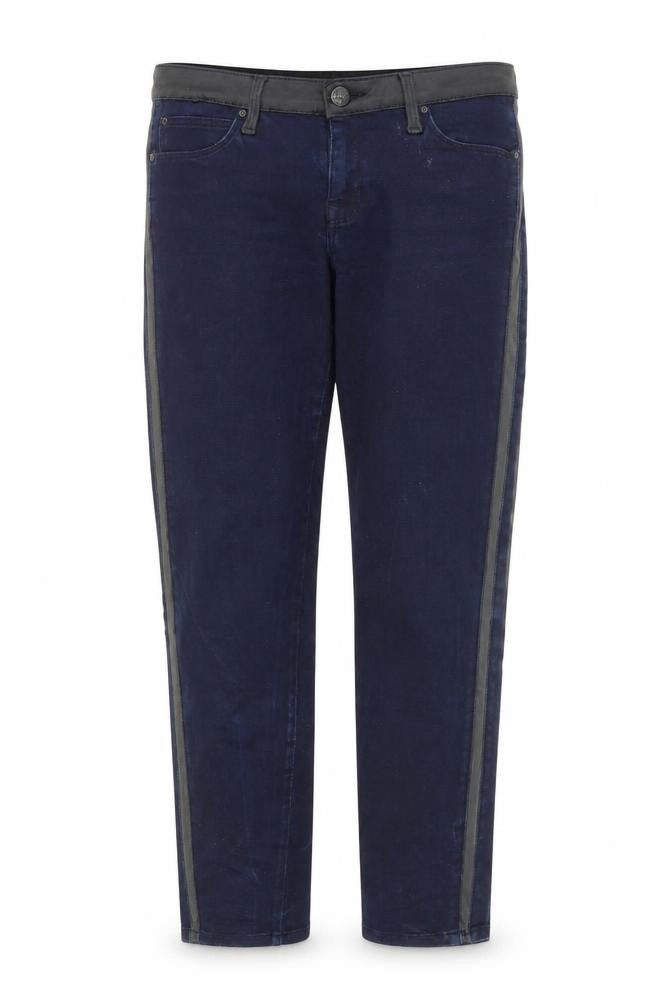Front view of Lee Men's Blue Slim Fit Straight Jeans, size 32, Dark Denim