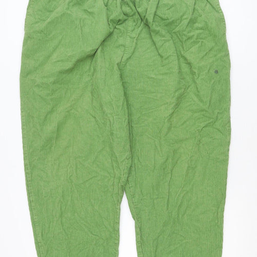 Wu & Yik Women's Green Corduroy Relaxed Trousers XL