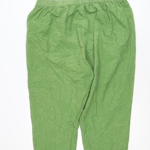 Wu & Yik Women's Green Corduroy Relaxed Trousers XL