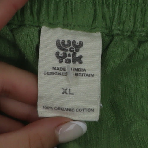 Wu & Yik Women's Green Corduroy Relaxed Trousers XL