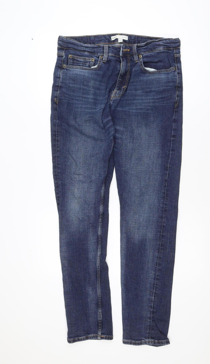 Marks and Spencer Mens Blue Slim Fit Straight Denim Jeans 32W 33L