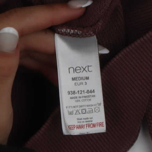 Next Womens Brown Full Zip Hoodie Medium 100% Cotton Casual Sweatshirt