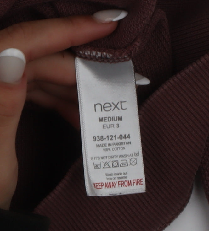 Next Womens Brown Full Zip Hoodie Medium 100% Cotton Casual Sweatshirt