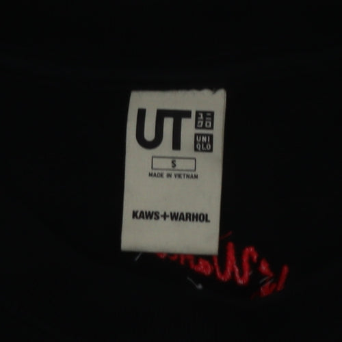 Uniqlo Men’s Black KAWS+Warhol Pullover Sweatshirt S Graphic Art