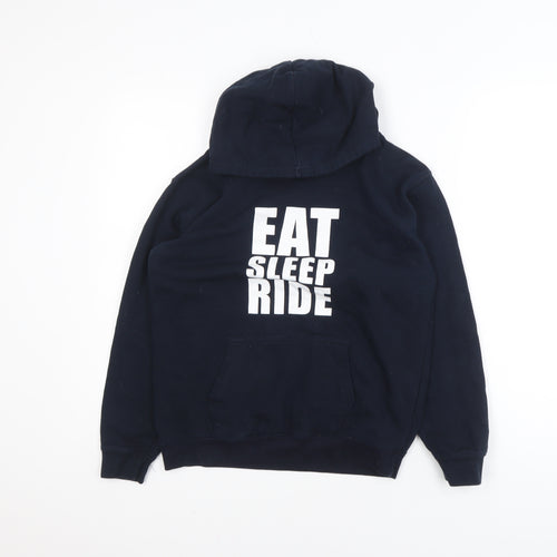 Just Hoods Teens Blue XL Pullover Hoodie Eat Sleep Ride Graphic Hooded Sweatshirt