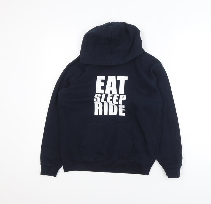 Just Hoods Teens Blue XL Pullover Hoodie Eat Sleep Ride Graphic Hooded Sweatshirt